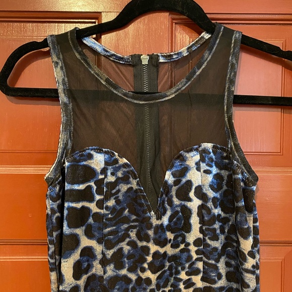 Millau blue cheetah velour dress NWT! - Picture 2 of 5